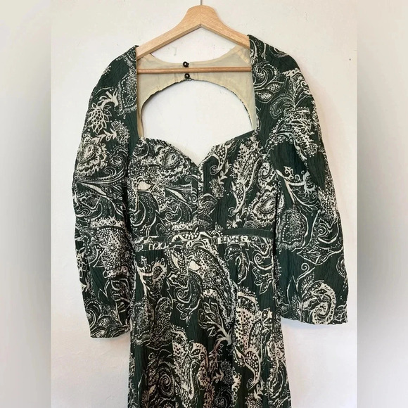 Mara Hoffman Violetta Cotton Fall RTW collection green midi dress size S - Picture 6 of 10